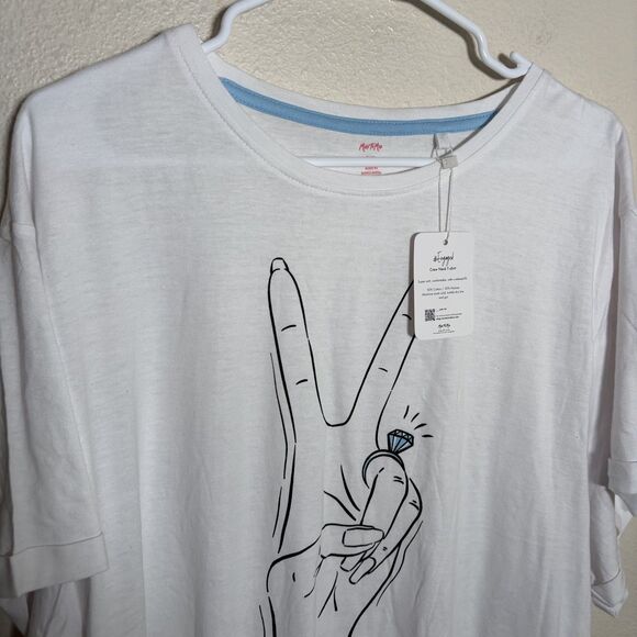 Miss to Mrs T-Shirt Women's 3XL White #Engaged Short Sleeve Graphic Tee - Picture 2 of 10